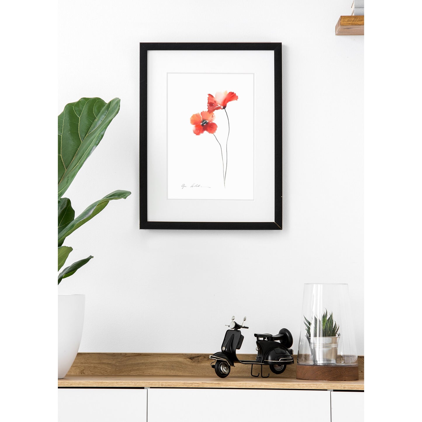 Tablou canvas "Red Flower 14" - 60x80 cm