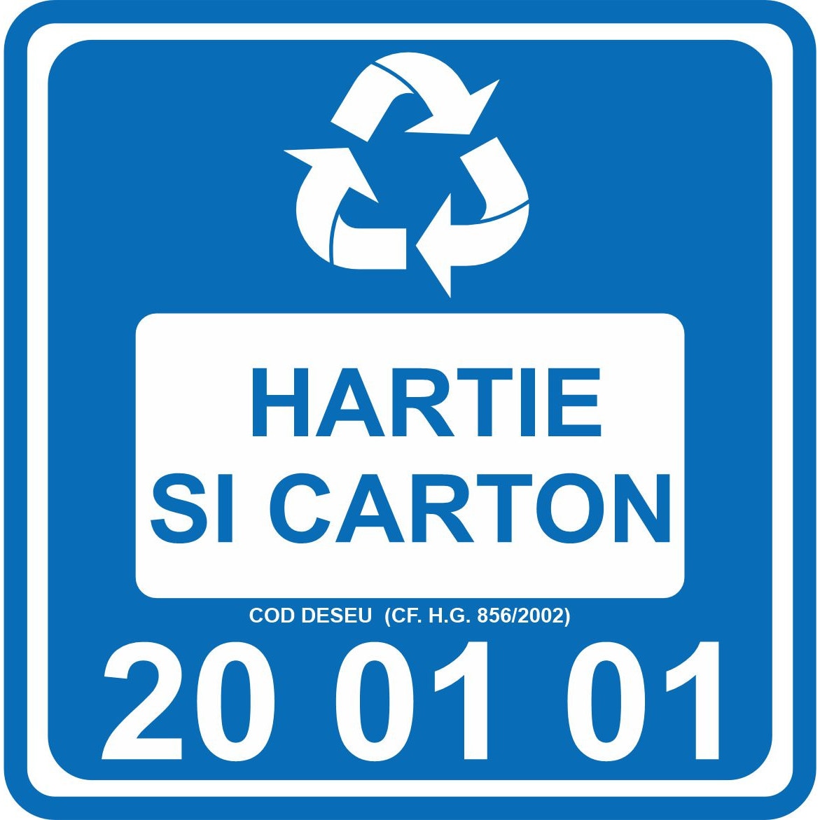 Set 6 Etichete "SET COMPLET RECICLARE - hartie / plastic / menajer" — 10×10cm