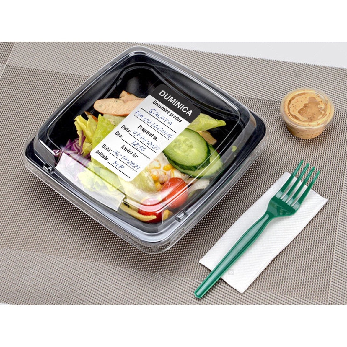 Set 500 Etichete HACCP "DUMINICA" — 3×6cm (removable)